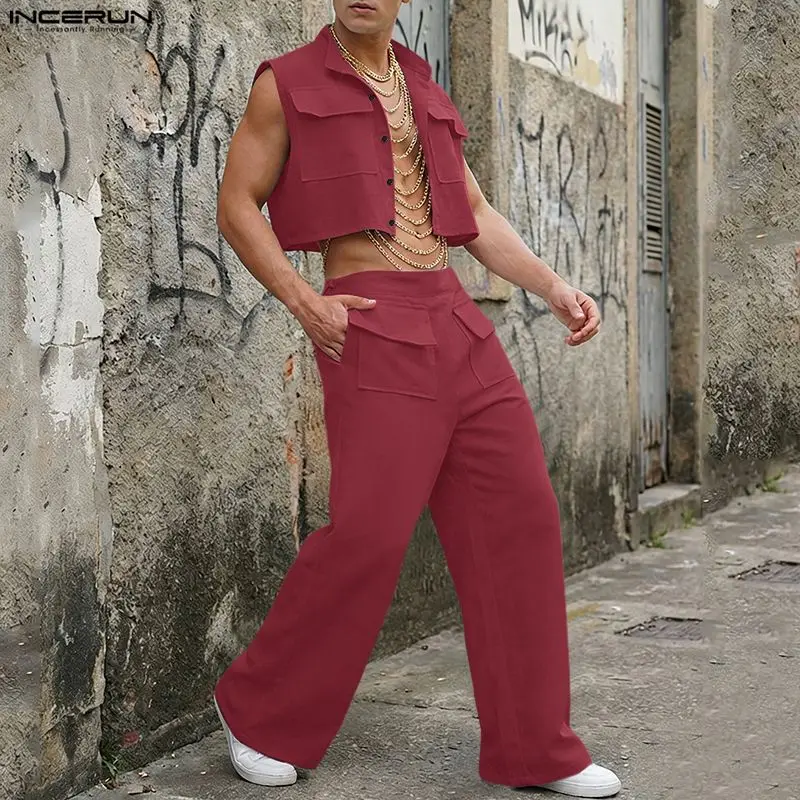 Matcha - INCERUN Completi da Uomo: Top Corto